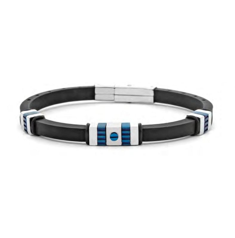 Bracciale Uomo acciaio 4US Cesare Paciotti con Caucciu nero acciaio 4UBR7973 Bracciale Uomo acciaio 4US Cesare Paciotti con Caucciu nero acciaio 4UBR7973