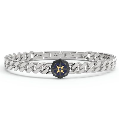 Bracciale 4US Cesare Paciotti Acciaio Catena Groumette Oro 18 KT 4UBR7665