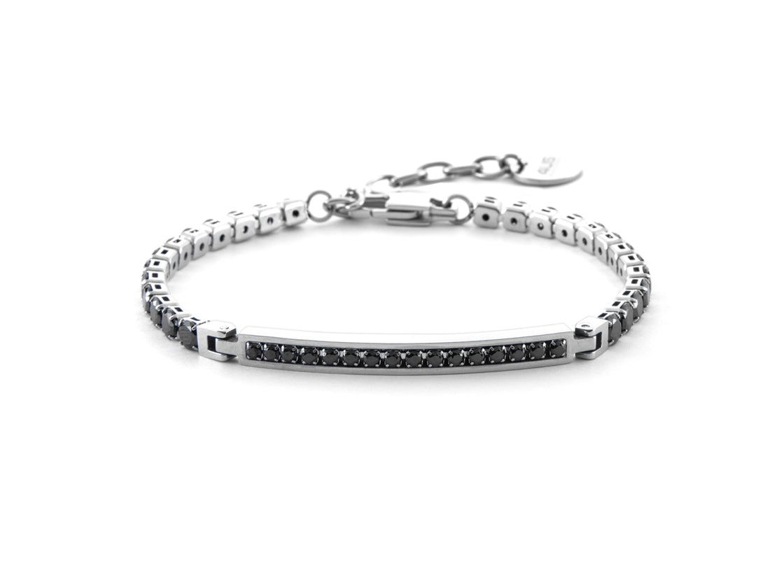 Bracciale Uomo 4US Cesare Paciotti Tennis Acciaio Zirconi Neri 4UBR6357 Bracciale Uomo 4US Cesare Paciotti Tennis Acciaio Zirconi Neri 4UBR6357