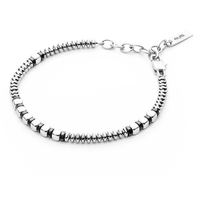 Bracciale Uomo 4US Cesare Paciotti Acciaio Catena Pallini Cubetti Lucidi 4UBR4947