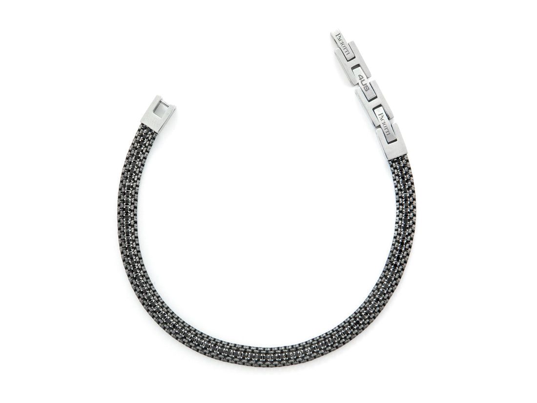 Bracciale Uomo 4US Cesare Paciotti Tennis Acciaio Zirconi Neri 4UBR6349 Bracciale Uomo 4US Cesare Paciotti Tennis Acciaio Zirconi Neri 4UBR6349