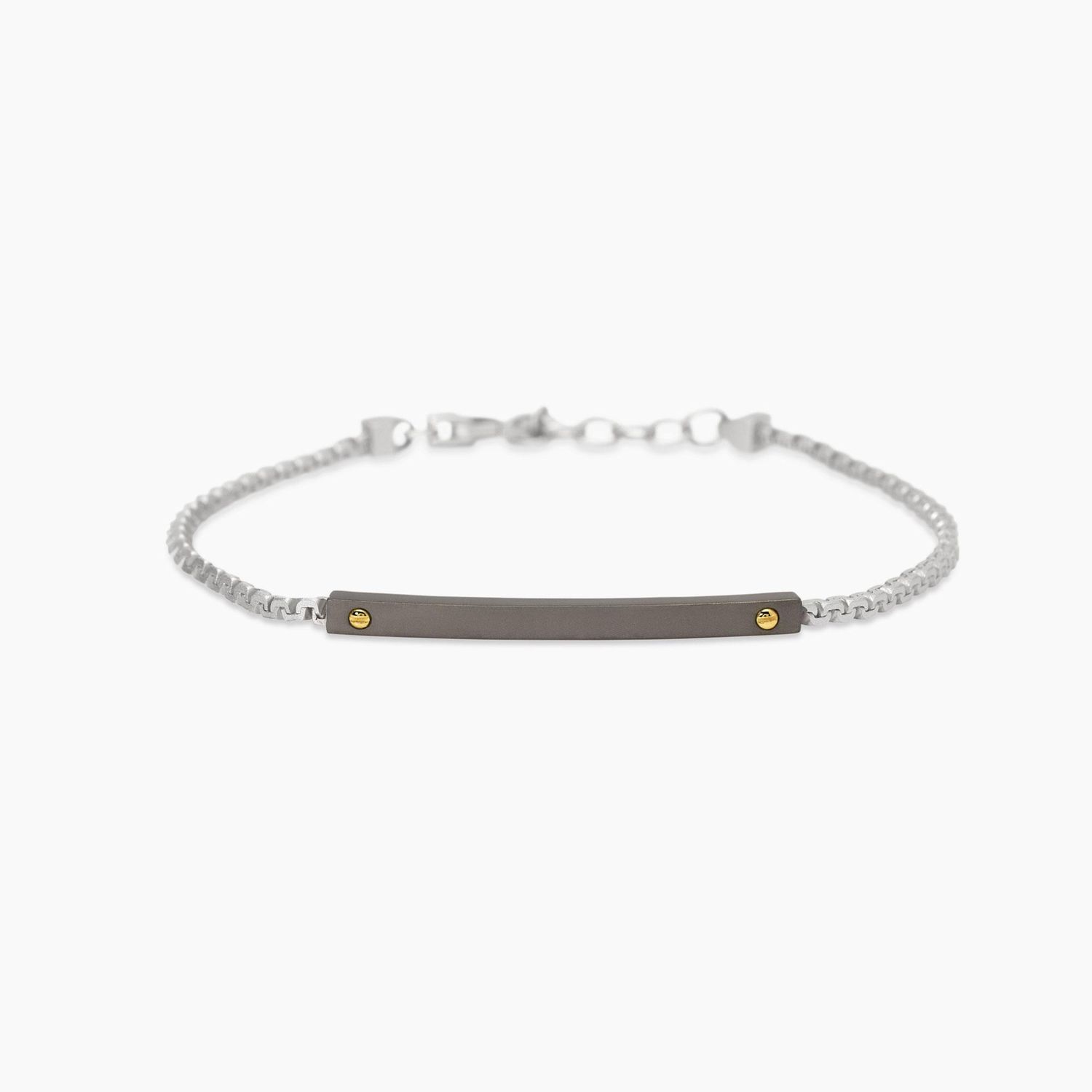 Bracciale con catena greca e piastra Tools Mabina Uomo
