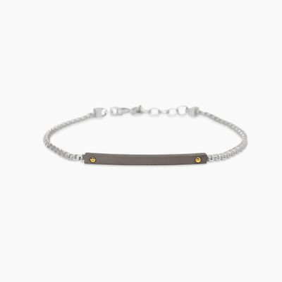 Bracciale con catena greca e piastra Tools Mabina Uomo