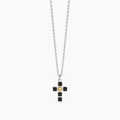 Collana croce con zirconi Mystical Mabina Uomo