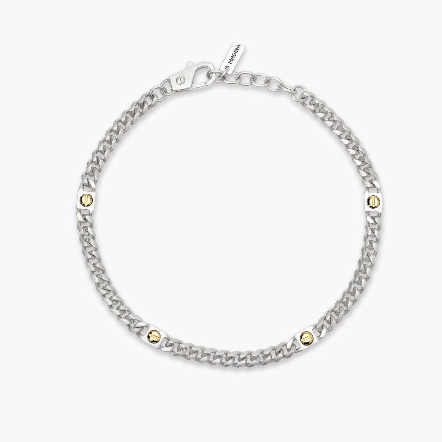 Bracciale regolabile con catena groumette e viti Screw Mabina Uomo