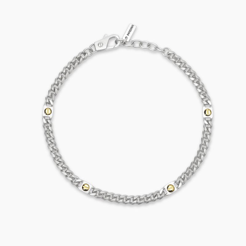 Bracciale regolabile con catena groumette e viti Screw Mabina Uomo Bracciale regolabile con catena groumette e viti Screw Mabina Uomo