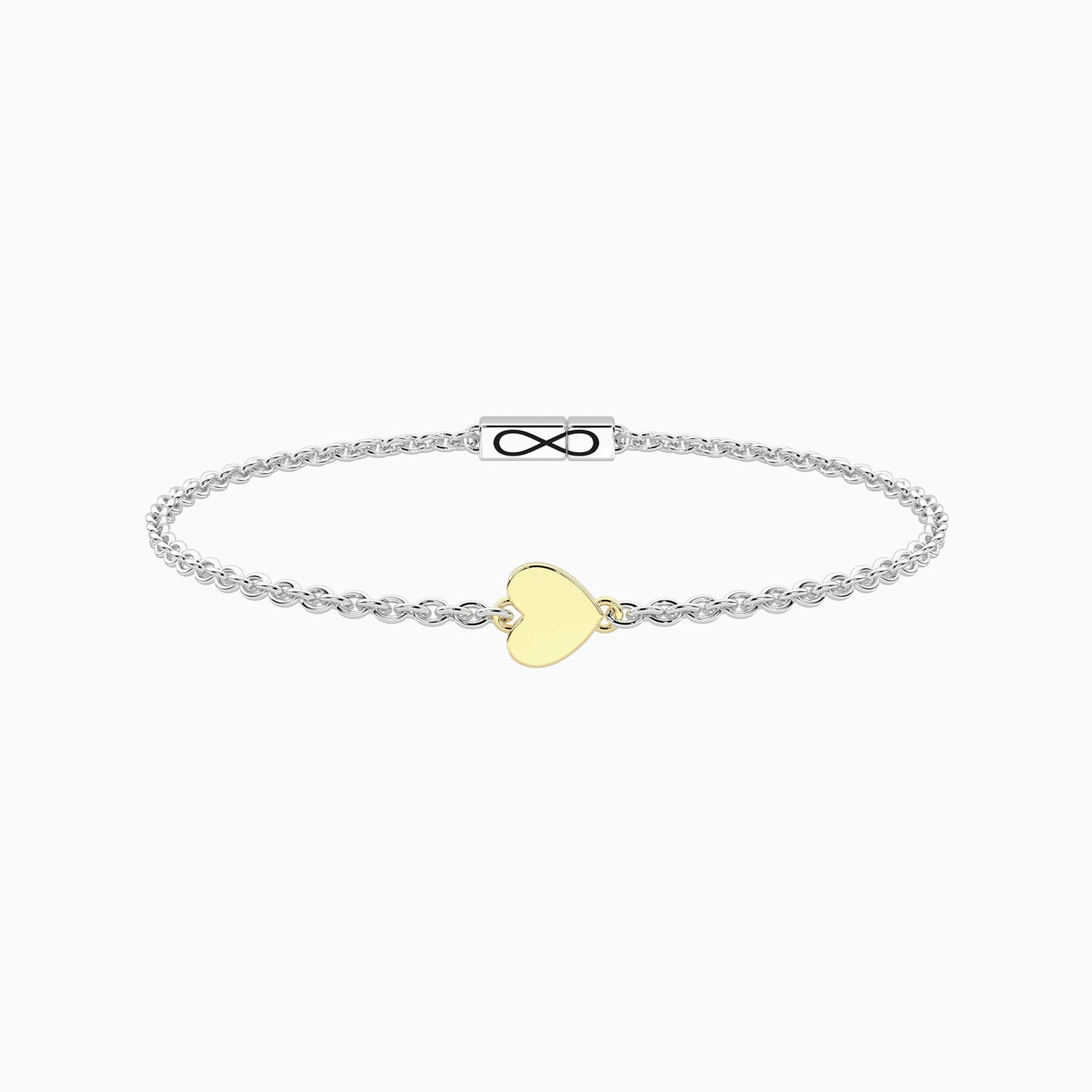 Bracciale con cuore in oro 9kt e chiusura non-reversibile - Kidult Infinity Bracciale con cuore in oro 9kt e chiusura non-reversibile - Kidult Infinity