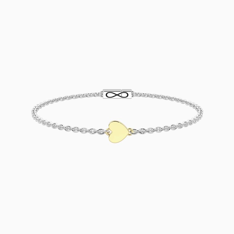 Bracciale con cuore in oro 9kt e chiusura non-reversibile - Kidult Infinity Bracciale con cuore in oro 9kt e chiusura non-reversibile - Kidult Infinity