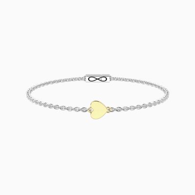 Bracciale con cuore in oro 9kt e chiusura non-reversibile - Kidult Infinity