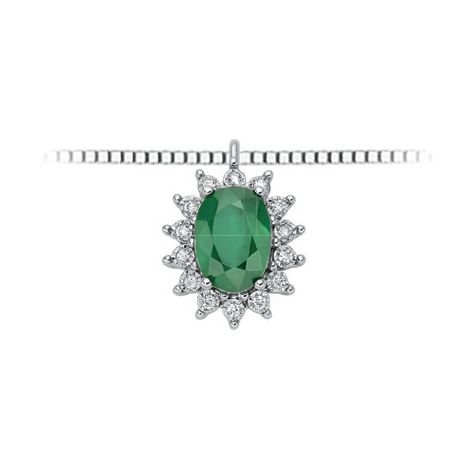 Collana Con Smeraldo E Diamanti DonnaOro Luce