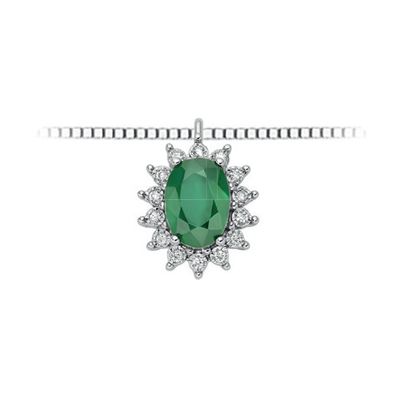 Collana Con Smeraldo E Diamanti DonnaOro Luce