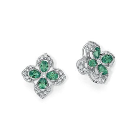 Orecchini Con Smeraldi e diamanti DonnaOro Luce