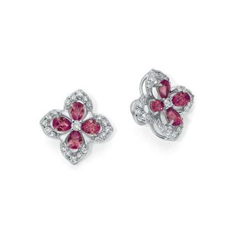 Orecchini Con Rubini e diamanti DonnaOro Luce Orecchini Con Rubini e diamanti DonnaOro Luce