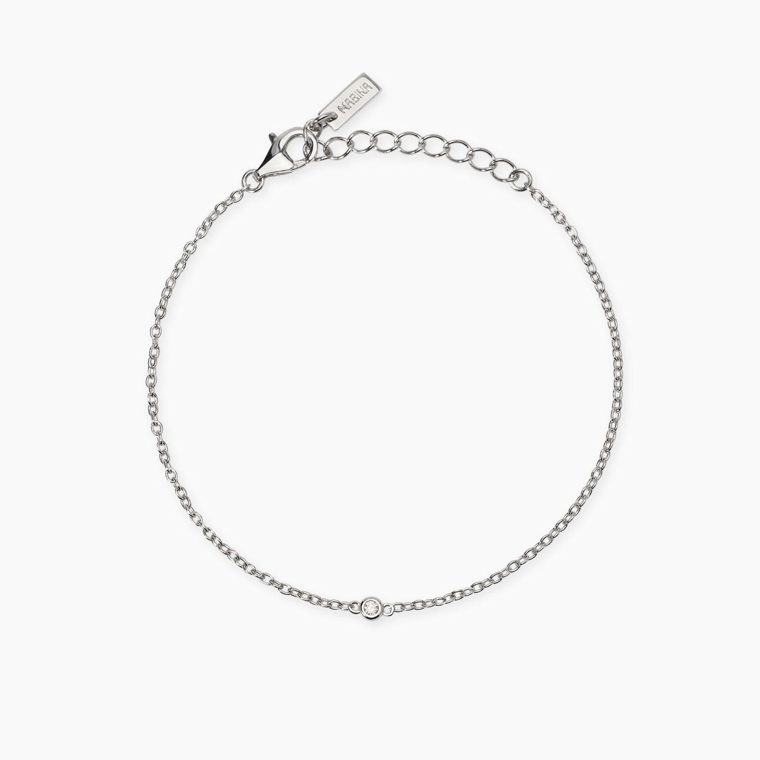 Bracciale con punto luce in diamante lab-grown 0,03 carati My Diamond - Mabina Gioielli