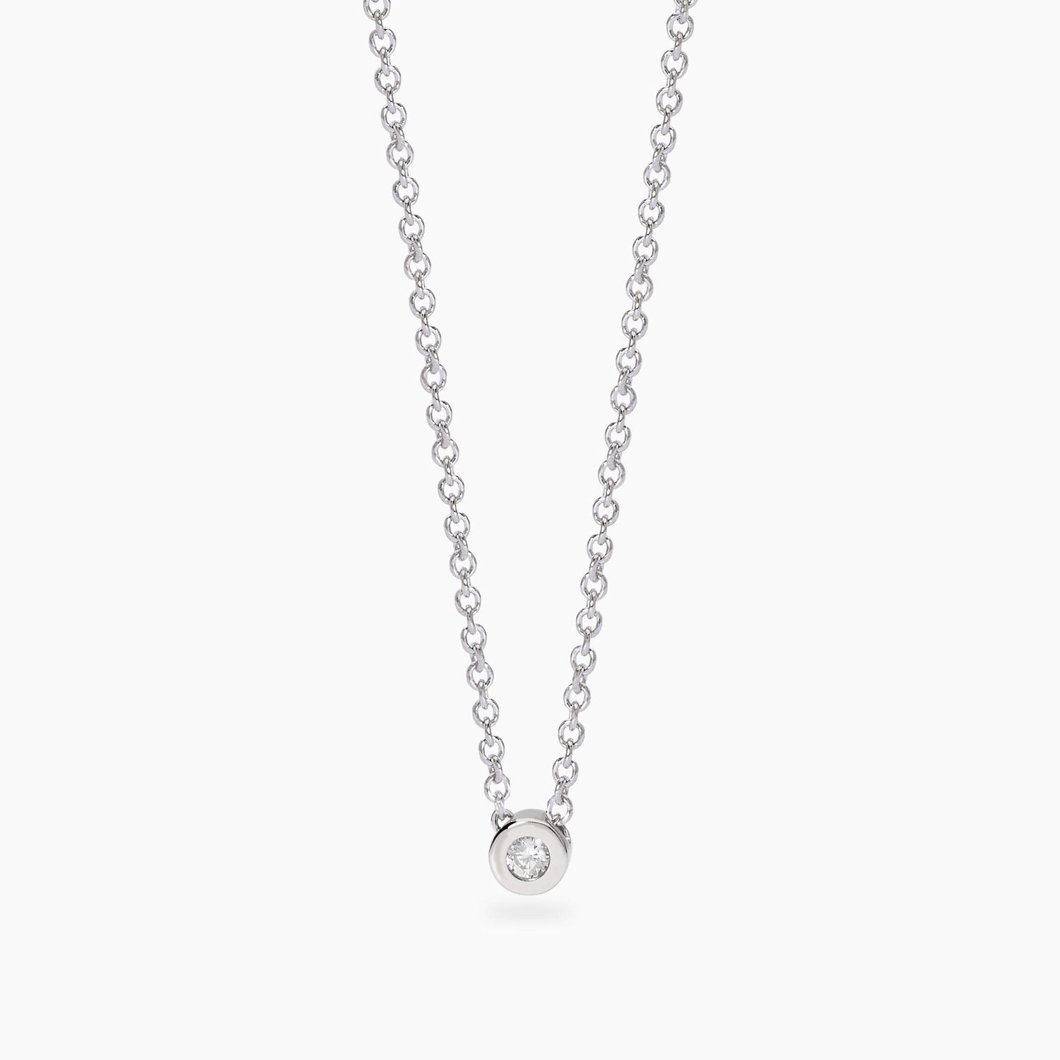 Girocollo con punto luce tondo in diamante lab-grown 0,04 carati My Diamond - Mabina Gioielli