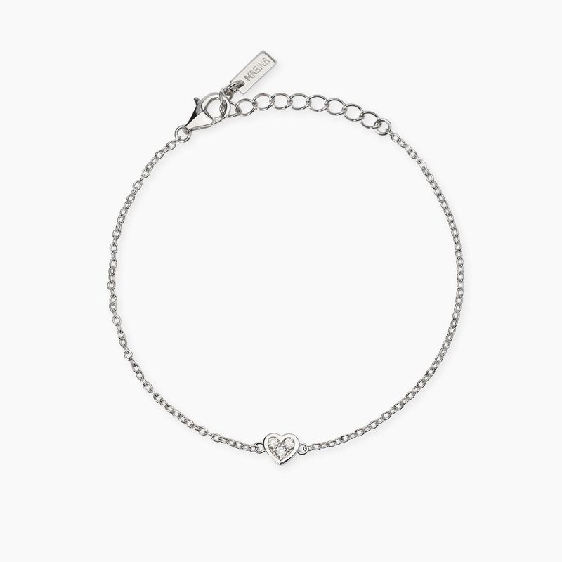 Bracciale con cuore e trilogy di diamanti lab-grown My Diamond - Mabina Gioielli