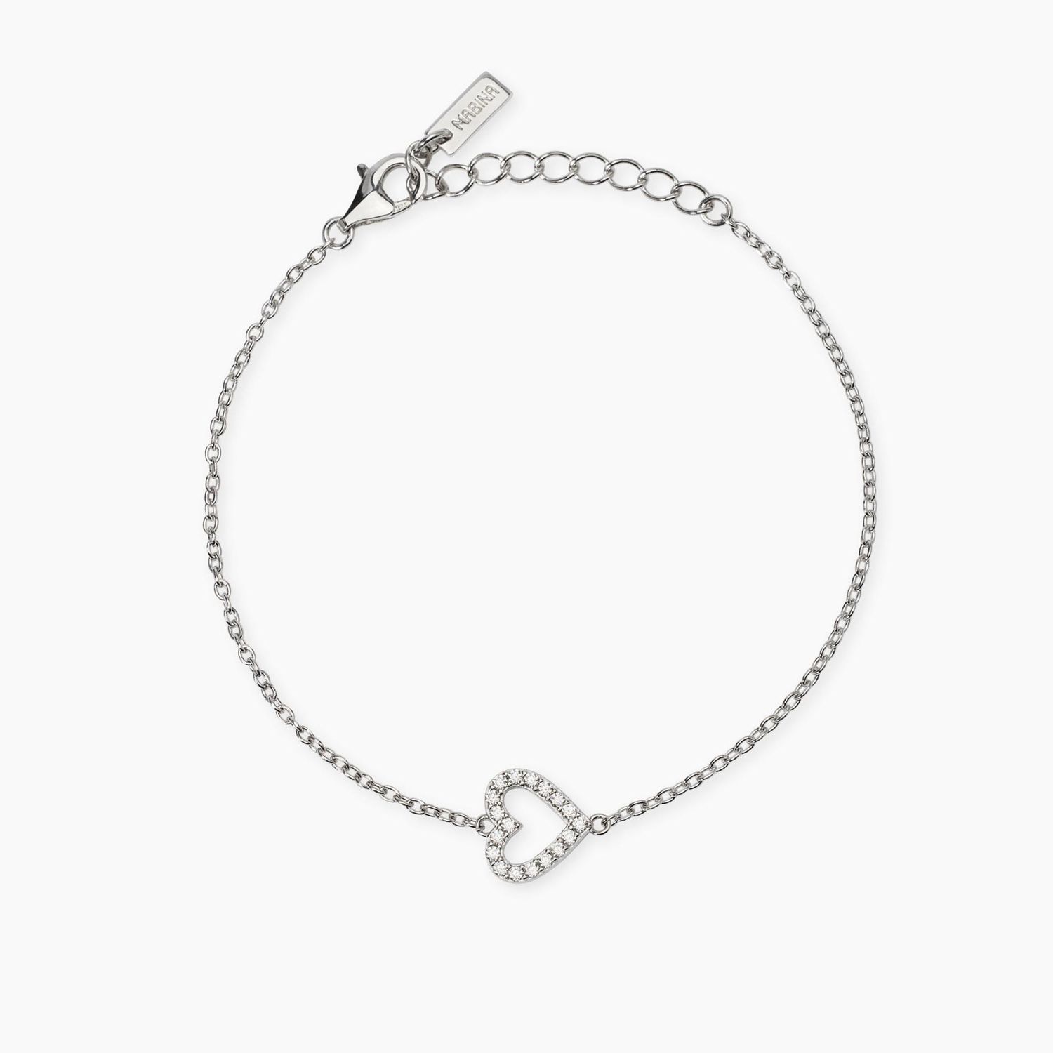 Bracciale con cuore tempestato di diamanti lab-grown My Diamond - Mabina Gioielli