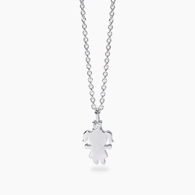 Girocollo con ciondolo bimba e diamante lab-grown My Diamond - Mabina Gioielli Girocollo con ciondolo bimba e diamante lab-grown My Diamond - Mabina Gioielli