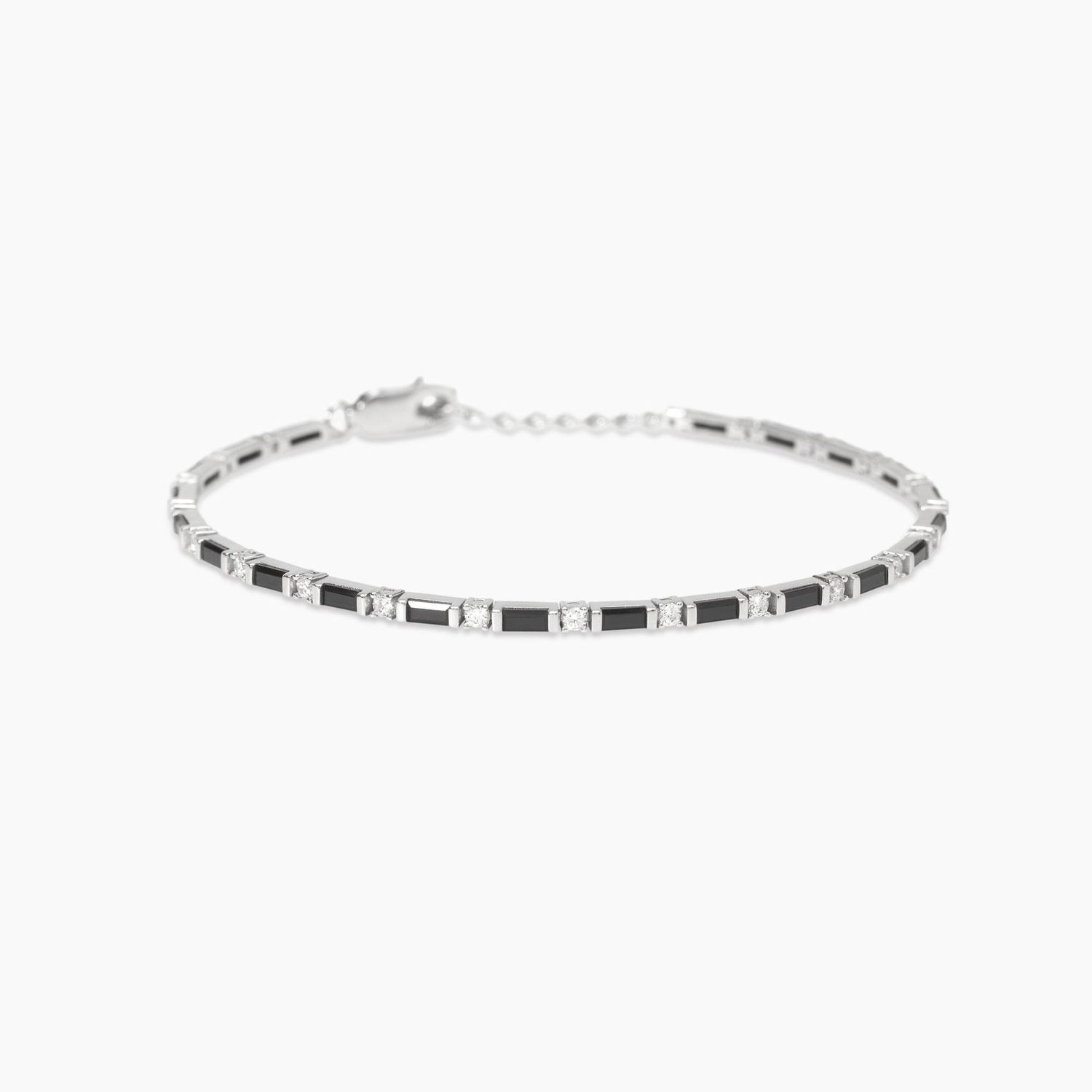 Bracciale tennis con zirconi bianchi e neri Trainspotting - Mabina Gioielli