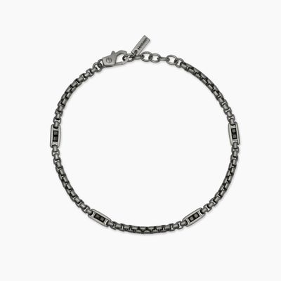 Bracciale con catena veneta e zirconi neri Race - Mabina Gioielli