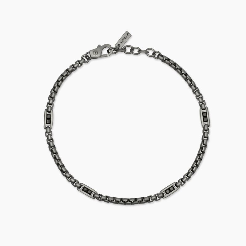 Bracciale con catena veneta e zirconi neri Race - Mabina Gioielli Bracciale con catena veneta e zirconi neri Race - Mabina Gioielli