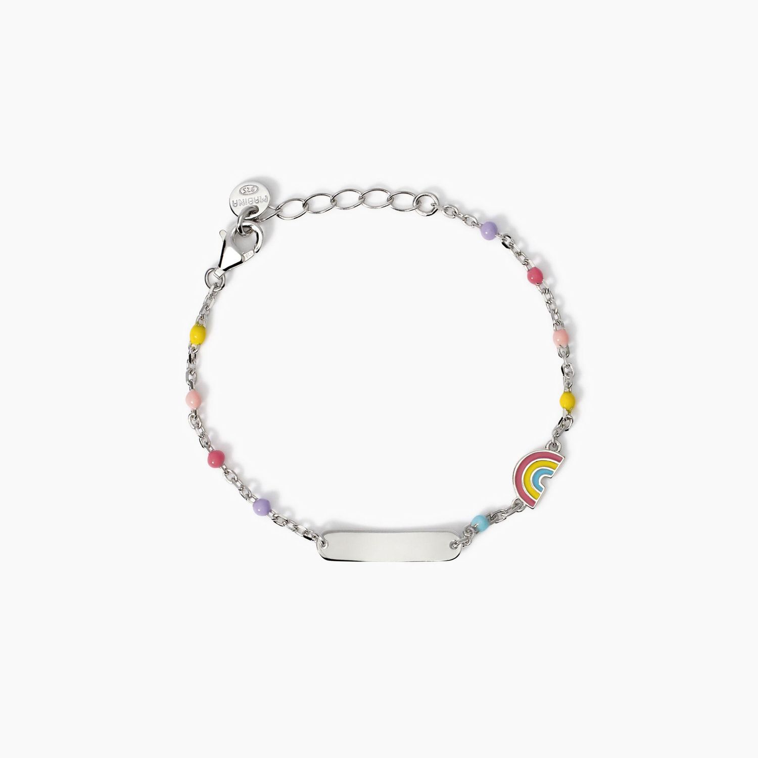 Bracciale personalizzabile con arcobaleno Rainbow-Tag - Mabina Gioielli Bracciale personalizzabile con arcobaleno Rainbow-Tag - Mabina Gioielli