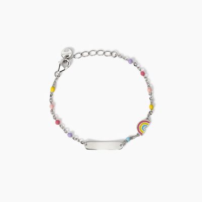 Bracciale personalizzabile con arcobaleno Rainbow-Tag - Mabina Gioielli