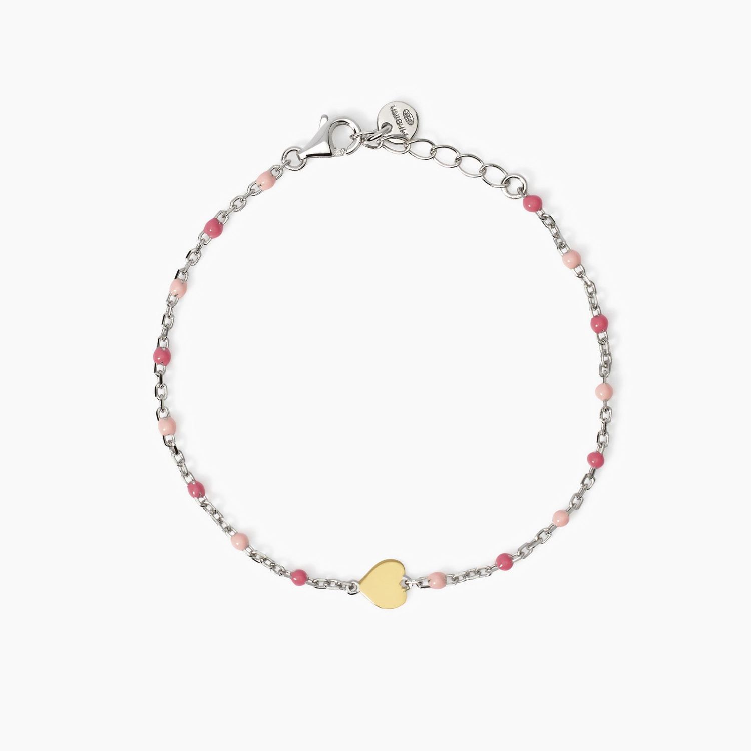 Bracciale multicolor con cuore oro 9K Mon Amour - Mabina Gioielli