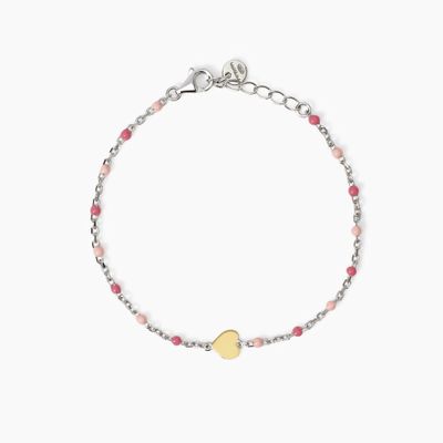 Bracciale multicolor con cuore oro 9K Mon Amour - Mabina Gioielli