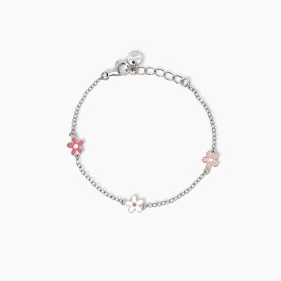 Bracciale bimba con fiorellini smaltati Flora - Mabina Gioielli Bracciale bimba con fiorellini smaltati Flora - Mabina Gioielli