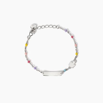 Bracciale con targhetta incidibile e angioletto Angel-Tag - Mabina Gioielli