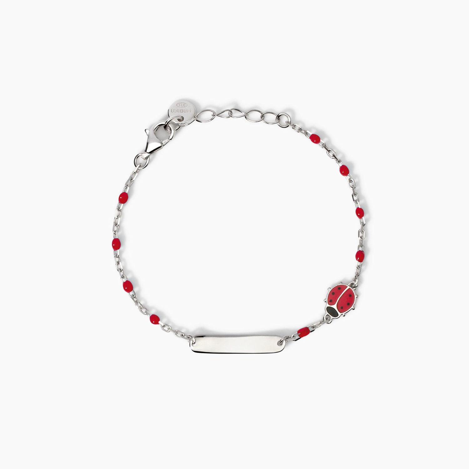 Bracciale personalizzabile con coccinella Ladybug-Tag - Mabina Gioielli