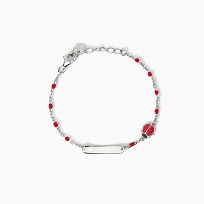 Bracciale personalizzabile con coccinella Ladybug-Tag - Mabina Gioielli