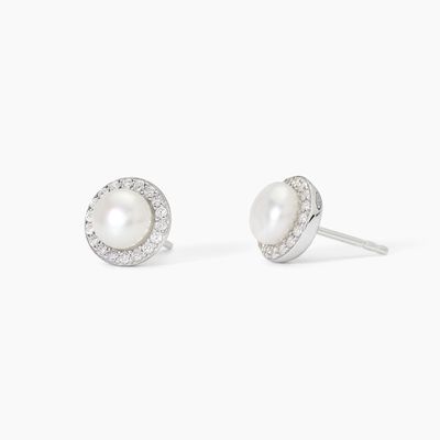 Orecchini in argento con perle coltivate e zirconi MILANESIENNE - Mabina Gioielli Orecchini in argento con perle coltivate e zirconi MILANESIENNE - Mabina Gioielli