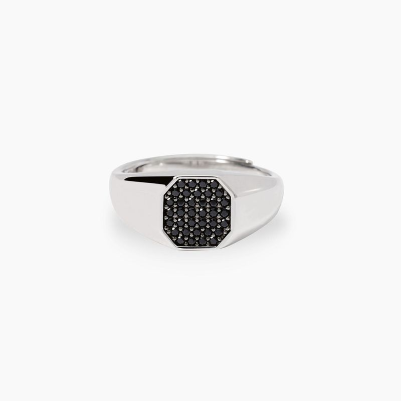 Anello uomo in argento con zirconi neri Primo Capitano - Mabina Gioielli Anello uomo in argento con zirconi neri Primo Capitano - Mabina Gioielli