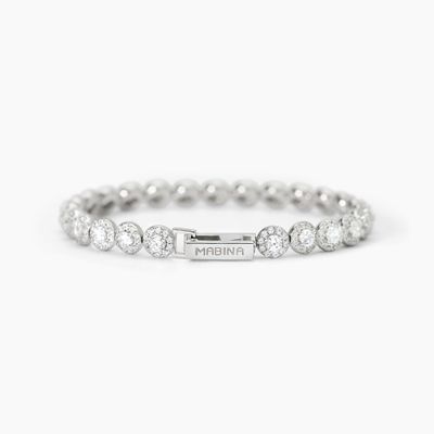 Bracciale tennis in argento con zirconi bianchi MILANESIENNE - Mabina Gioielli