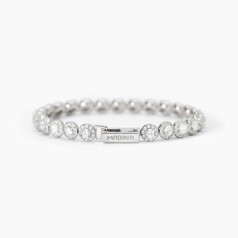 Bracciale tennis in argento con zirconi bianchi MILANESIENNE - Mabina Gioielli