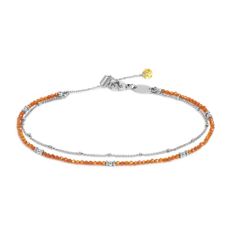 Cavigliera doppia catena con zirconi - Marlu' Cavigliera doppia catena con zirconi - Marlu'