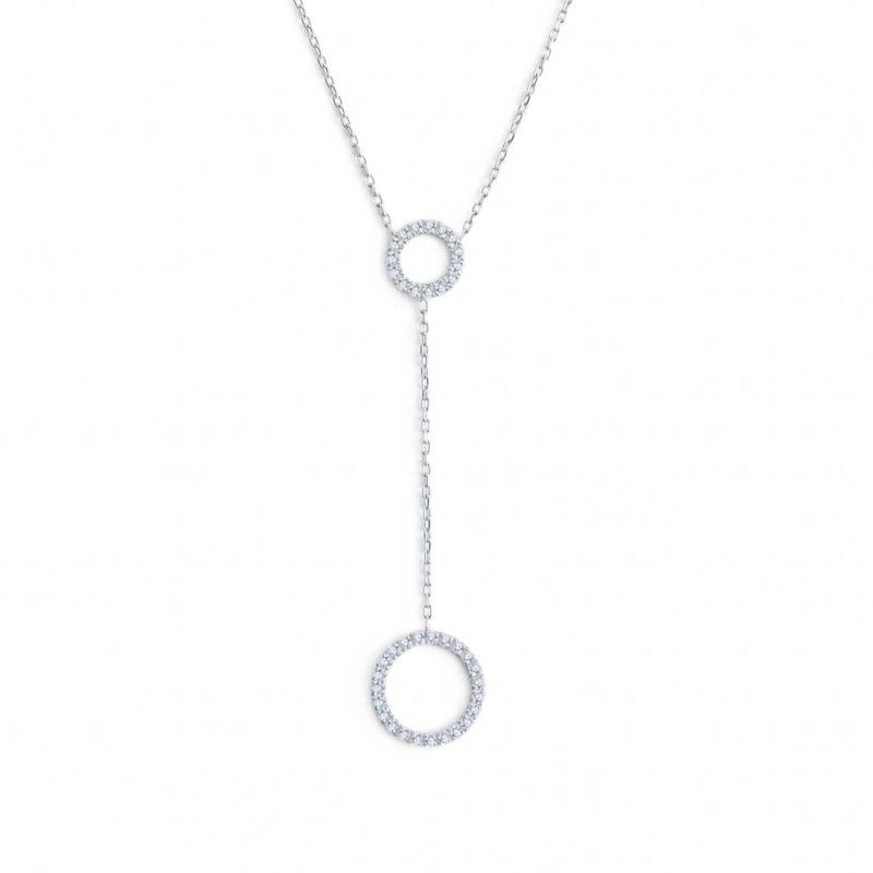 Collana cerchi con zirconi bianchi - Marlu'