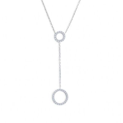 Collana cerchi con zirconi bianchi - Marlu'