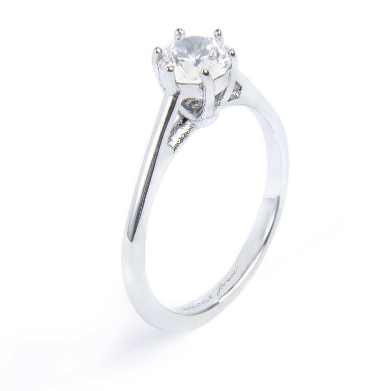 Anello solitario zircone 5,25mm - Marlu'