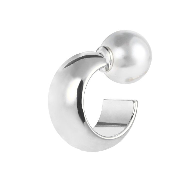 Orecchino a lobo a cerchietto 1,8cm con chiusura perla - Marlu'