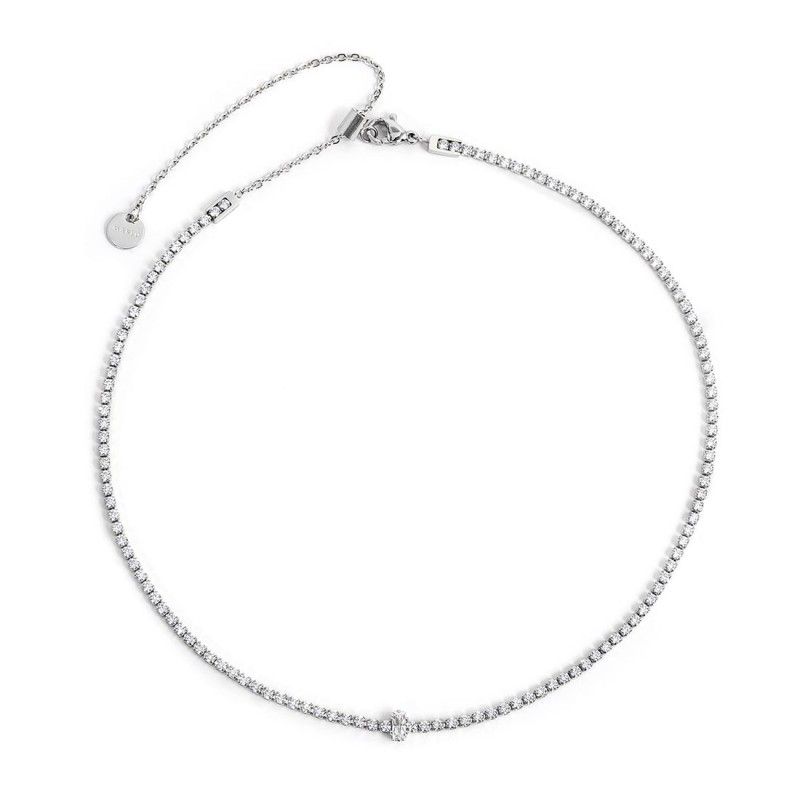 Collana tennis con zircone centrale - Marlu'