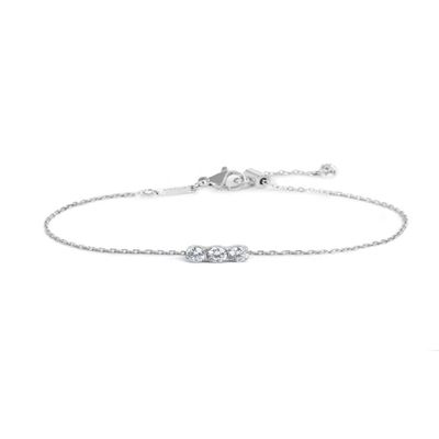 Bracciale catena cutting cross con tre zirconi 3,5mm centrali - Marlu'