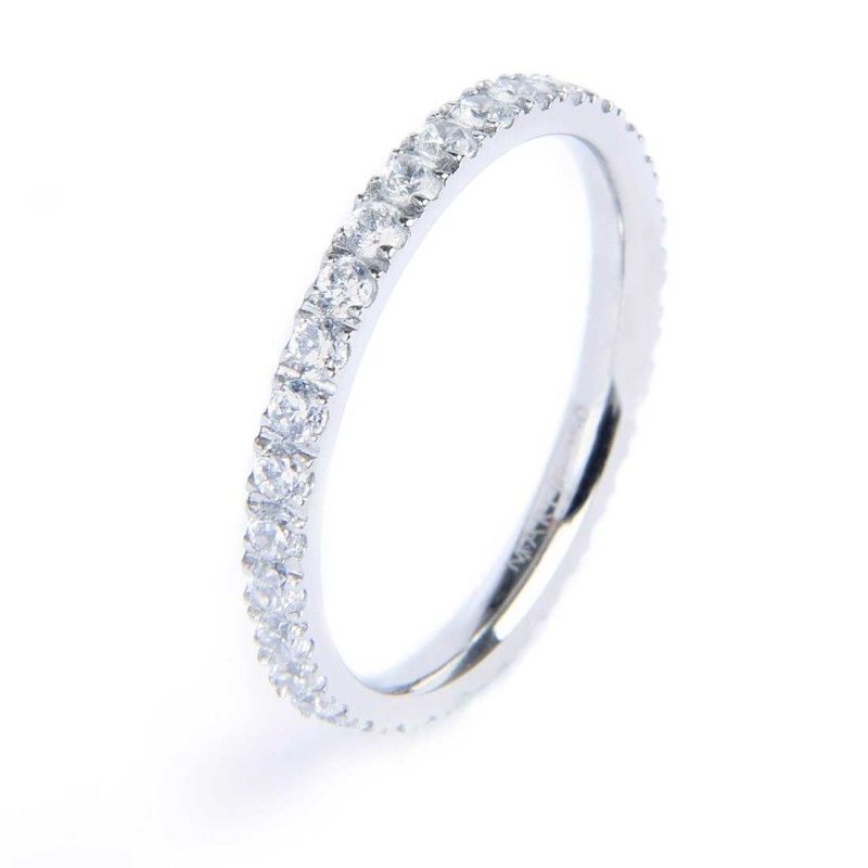 Anello veretta con zirconi 1,7mm - Marlu'