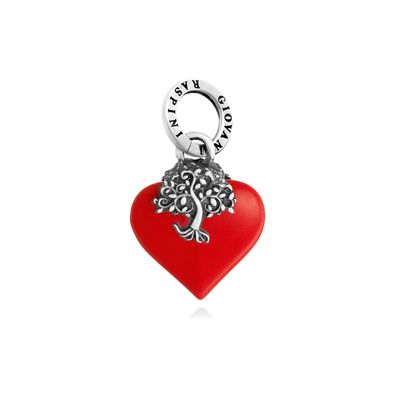 charm cuore albero della vita rosso - Giovanni Raspini