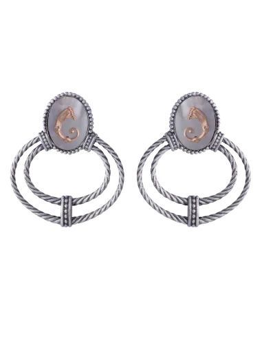 Orecchini Doppio torchon drago neri - Spadafora Gioielli Orecchini Doppio torchon drago neri - Spadafora Gioielli