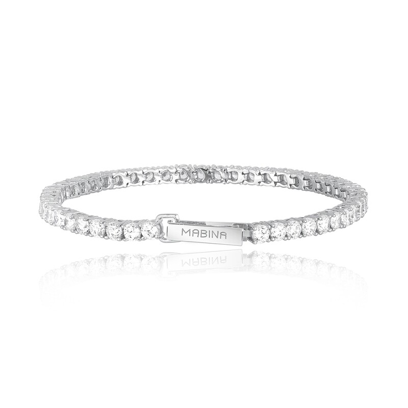 Bracciale tennis in argento con zirconi bianchi TENNIS CLUB  - Mabina Gioielli
