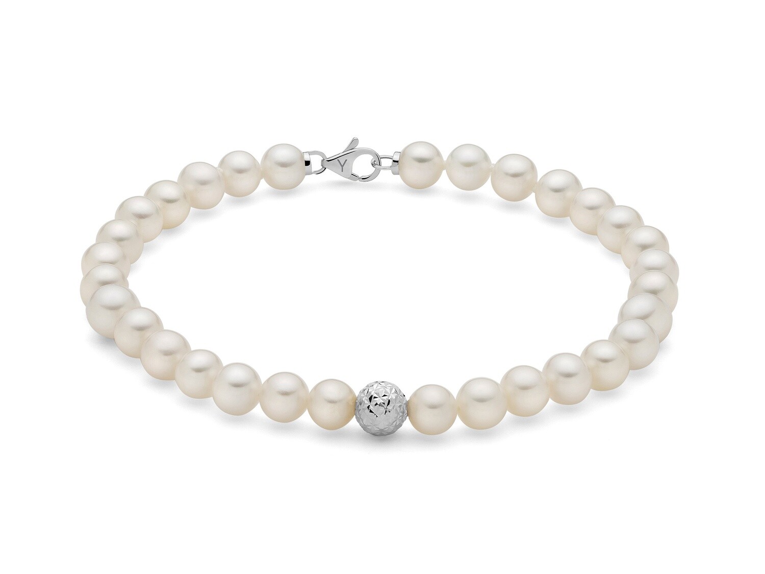 Bracciale di Perla Boule Diamantata 5.5-6 Miluna