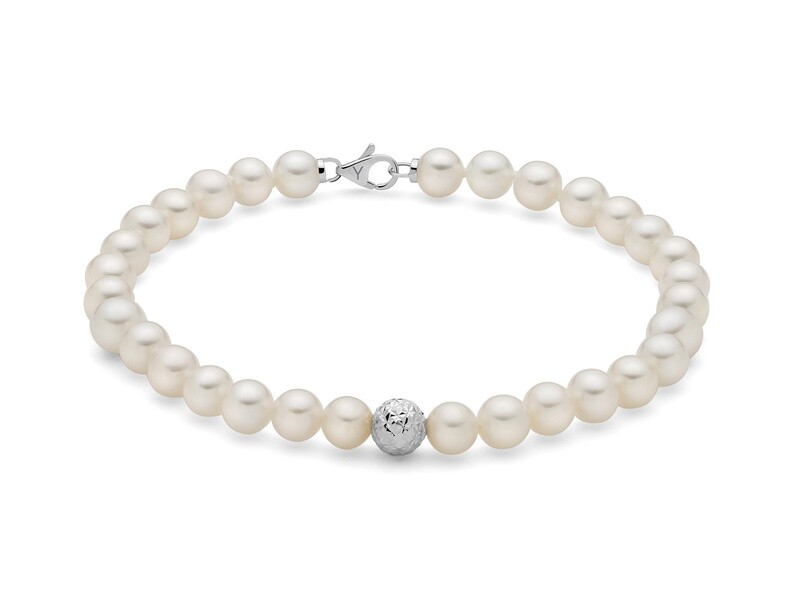 Bracciale di Perla Boule Diamantata 5.5-6 Miluna Bracciale di Perla Boule Diamantata 5.5-6 Miluna